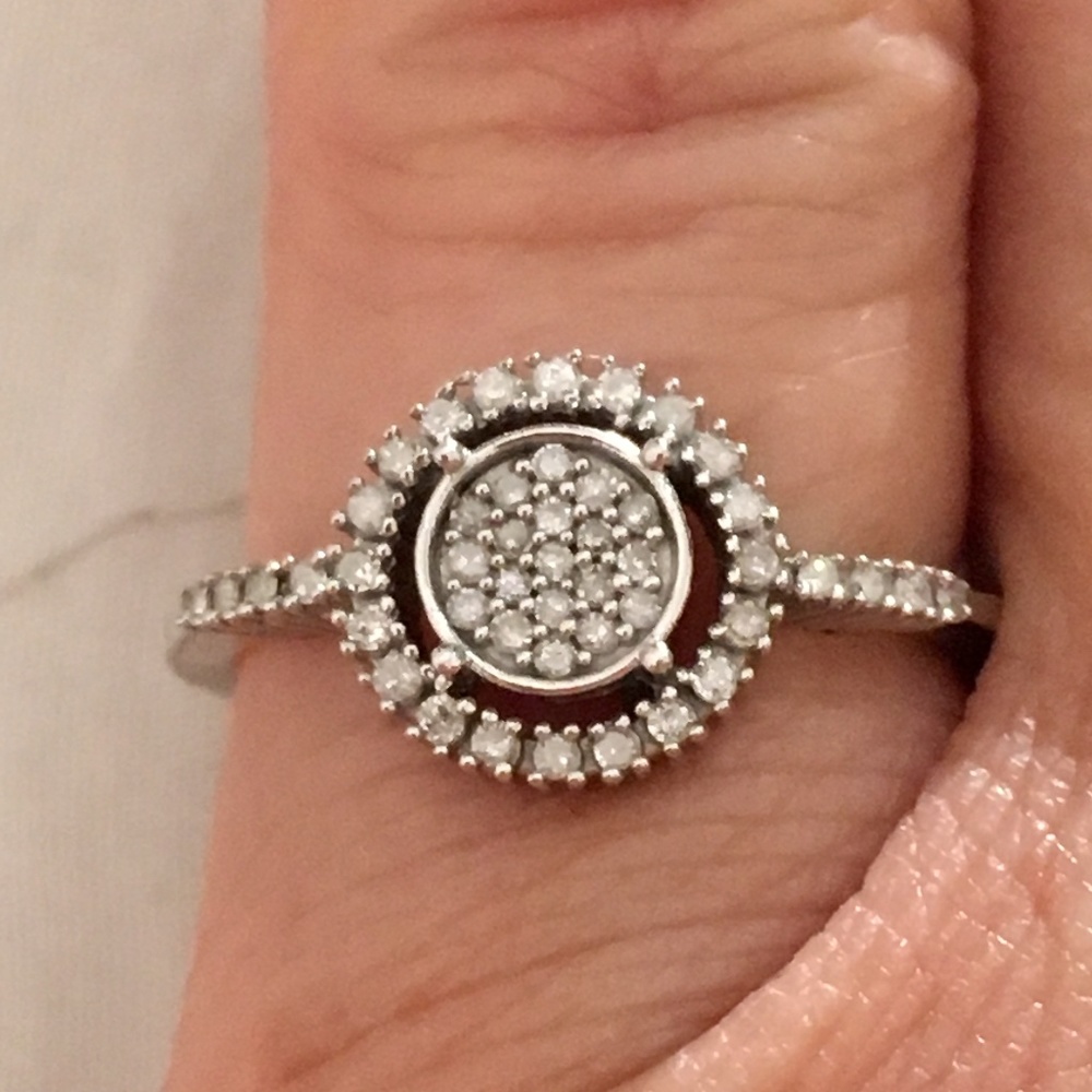 Sterling Silver Diamond Circles women's ring